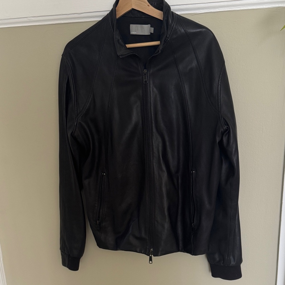 Vince Men's Black Leather lamb Jacket